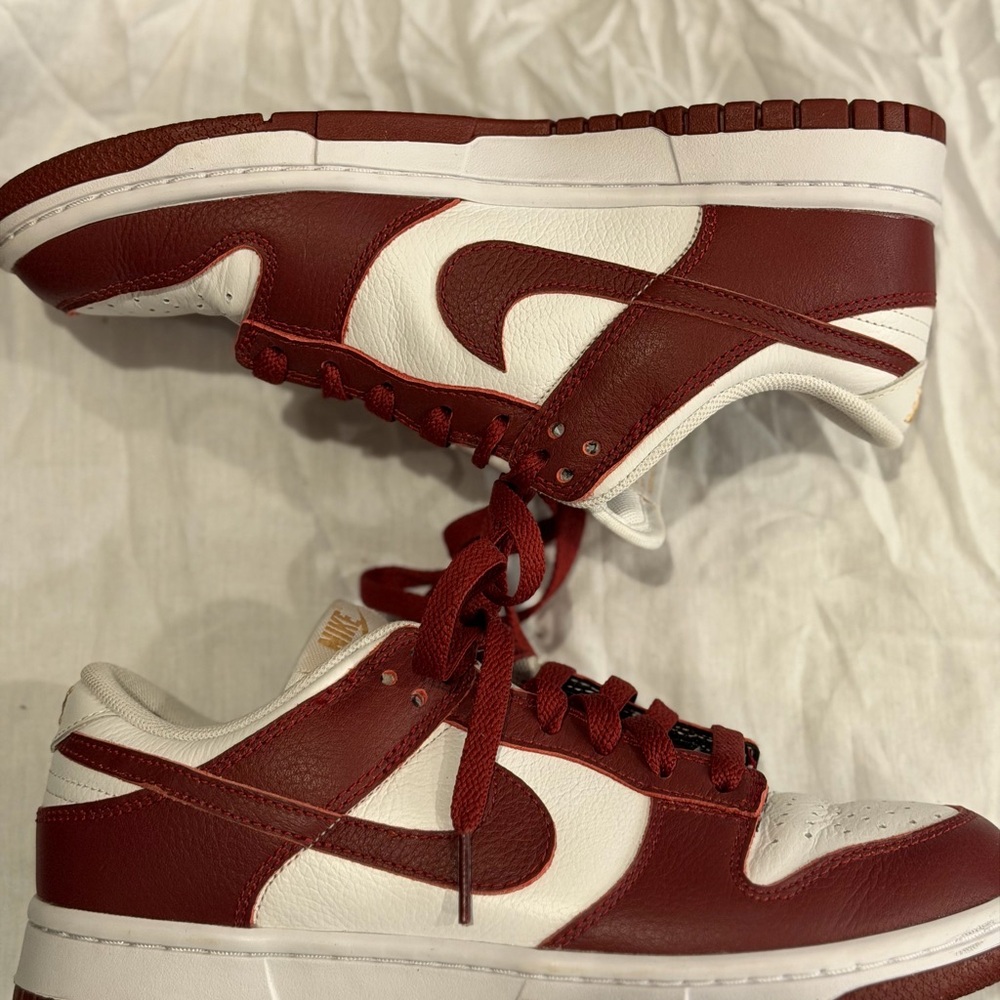 Custom Nike Dunk Low Maroon and White Sneakers US 7.5 EU 38.5